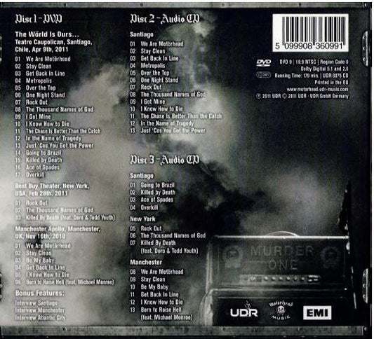 Motörhead – The Wörld Is Ours - Vol 1 (Everywhere Further Than Everyplace Else) ( DVD, DVD-Video, Multichannel, NTSC 2 x CD, Album All Media, Digipak, O-Card)