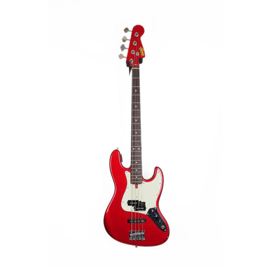 Vintage Moon JB-240 Precision/Jazz Bass Guitar in Metallic Red with Seymour Duncan Pickups