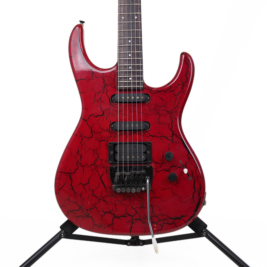 Magnum Custom Series Super Strat-Style Electric Guitar in Red Crackle Gloss Finish