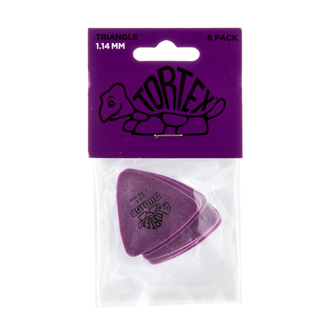 Dunlop JPT214 Purple 1.14 Tortex Triangle Picks Players (6 Pack)