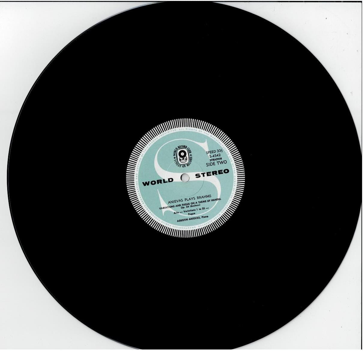 Brahms, Agustin Anievas – Anievas Plays Brahms (Vinyl, LP, Album, Club Edition, Stereo)