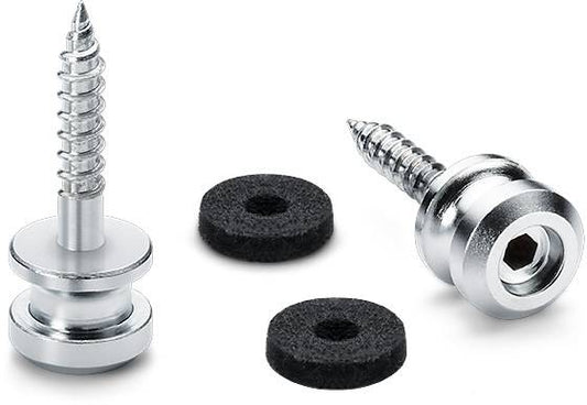 Schaller 14010301 New S-Locks Strap Locks (Pair) in Satin Chrome