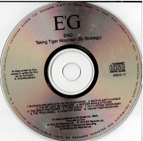 Eno – Taking Tiger Mountain (By Strategy) (CD, Album, Reissue, Stereo, Nimbus Virginia)
