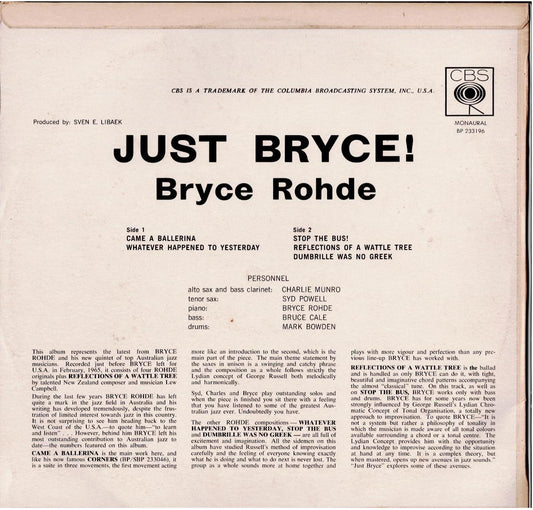 Bryce Rohde – Just Bryce! (Vinyl, LP, Album, Mono)