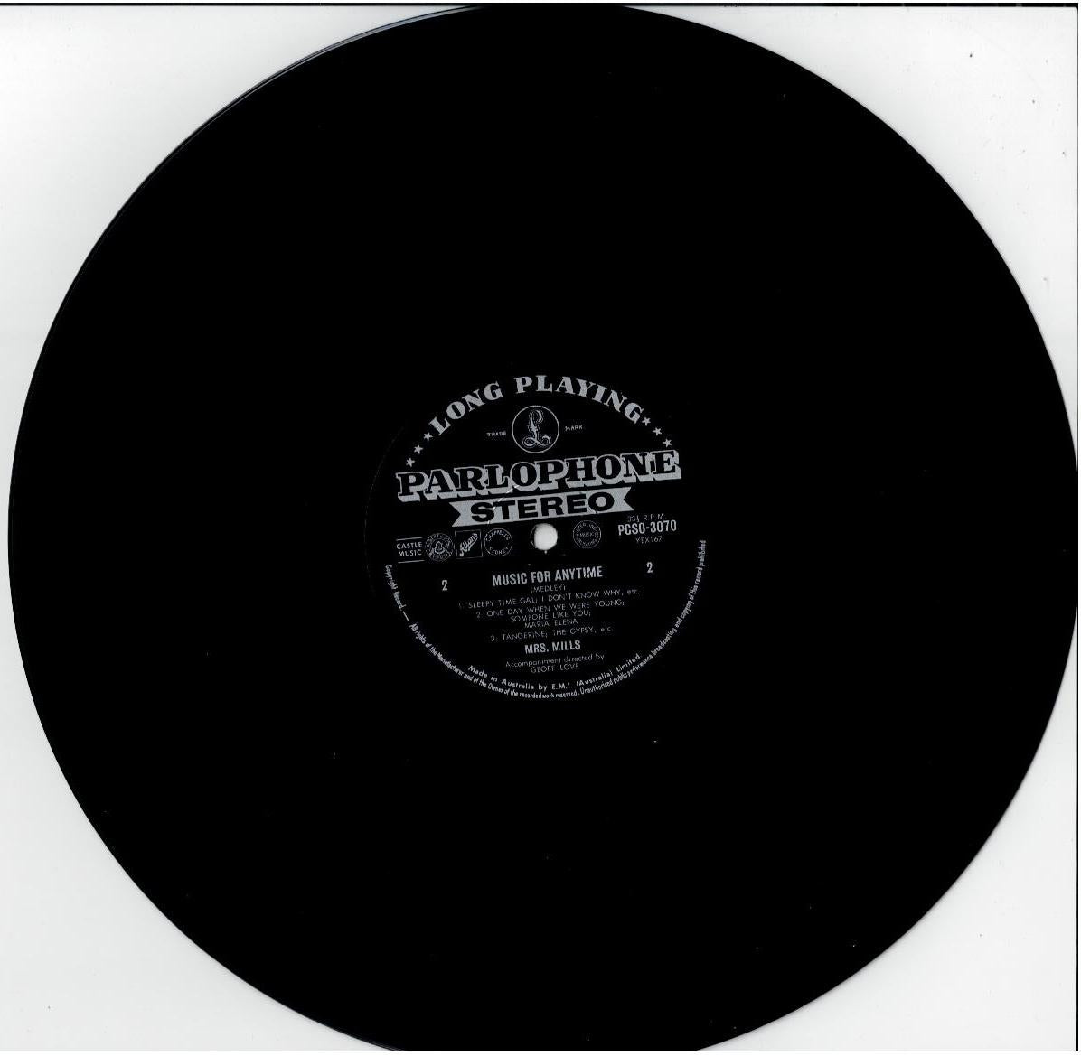 Mrs. Mills – Music For Anytime (Vinyl, LP, Stereo)
