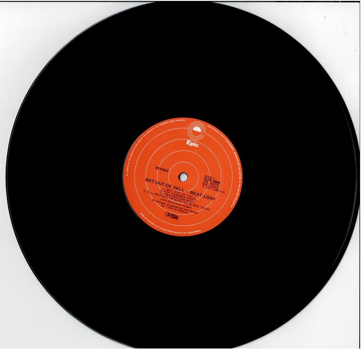 Meat Loaf – Bat Out Of Hell (Vinyl, LP, Album, Stereo, Orange Labels)