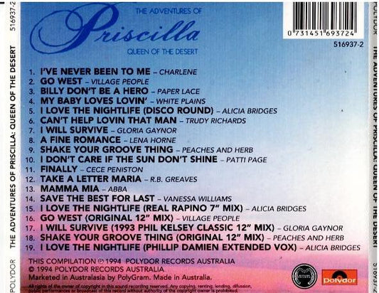 Various – The Adventures Of Priscilla: Queen Of The Desert (Songs From The Motion Picture) (CD, Compilation)