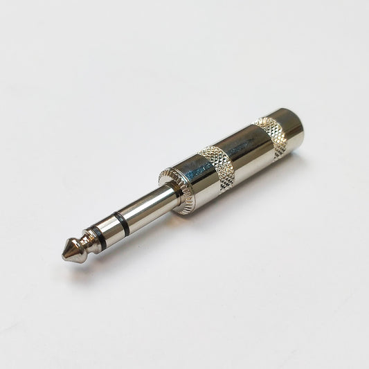 Leem 1/4" Metal Stereo Straight Cable Jack Plug (Pk-1)