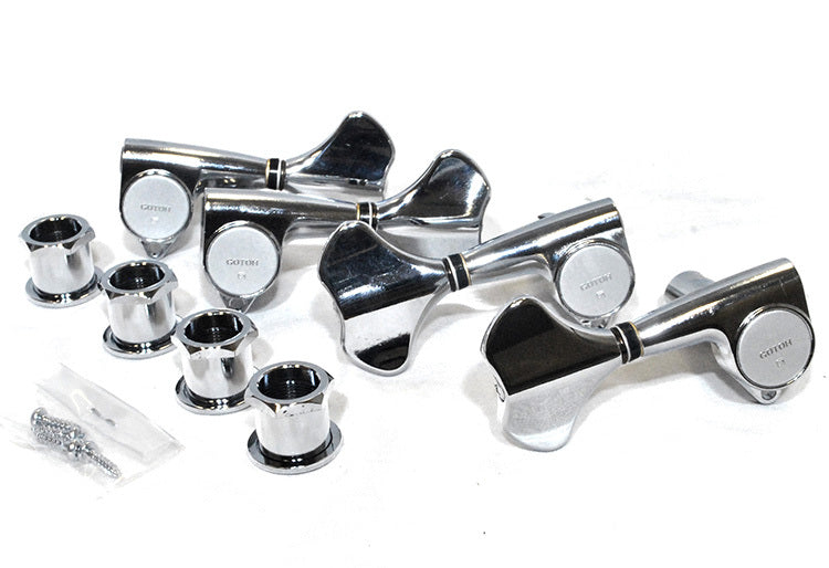 Gotoh AGB70LC GB707 Series Electric Bass Guitar Tuning Machines in Chrome Finish (4-inline)