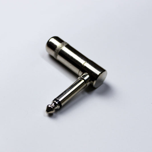 Leem 1/4" Metal Mono Right-Angled Cable Jack Plug (Pk-1)