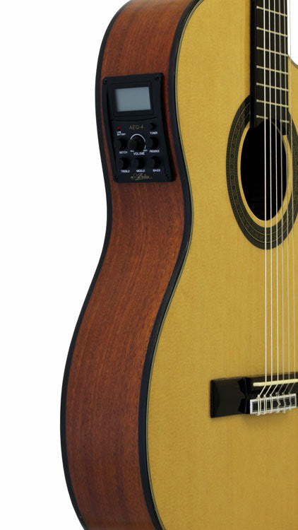 Aria ARAK30CE AK30 Series Acoustic Electric Classical/Nylon String Thin Body Guitar with Cutaway