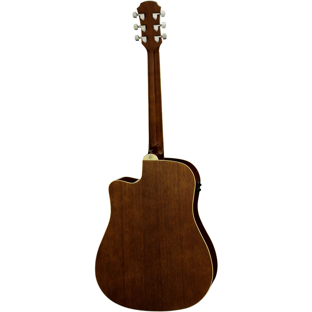 Aria AWN-15 Prodigy Series Acoustic Electric Dreadnought Guitar with Cutaway in Orange Gloss