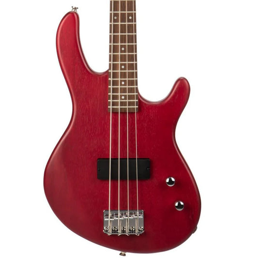 Cort Action Junior Short Scale Bass Guitar in OPBC Dark Cherry Red