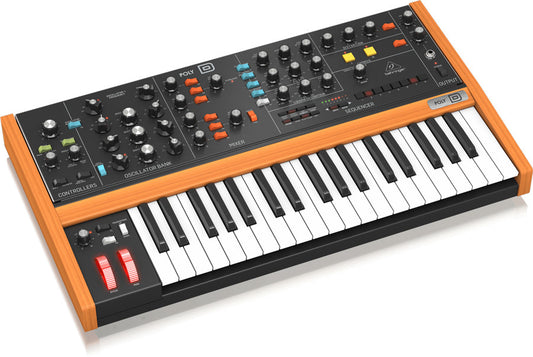Behringer Poly-D Analog 4-Voice Polyphonic Synthesizer with 37 Full-Size Keys, 4 VCOs, Classic Ladder Filter, LFO, BBD Stereo Chorus & Distortion