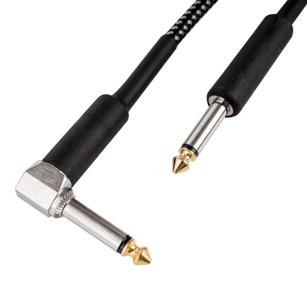 Cascha CASHH2090 20ft Instrument Cable (1/4" Straight Plug - 1/4" Right-angled Plug)