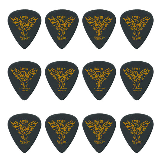 Clayton CLABS126 Black Raven Standard Guitar Picks (1.26mm) - 12pk