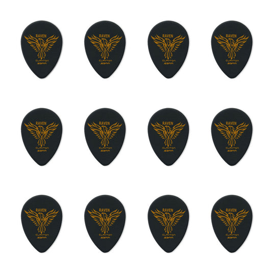 Clayton CLABST63 Black Raven Small Teardrop Guitar Picks (0.63mm) - 12pk