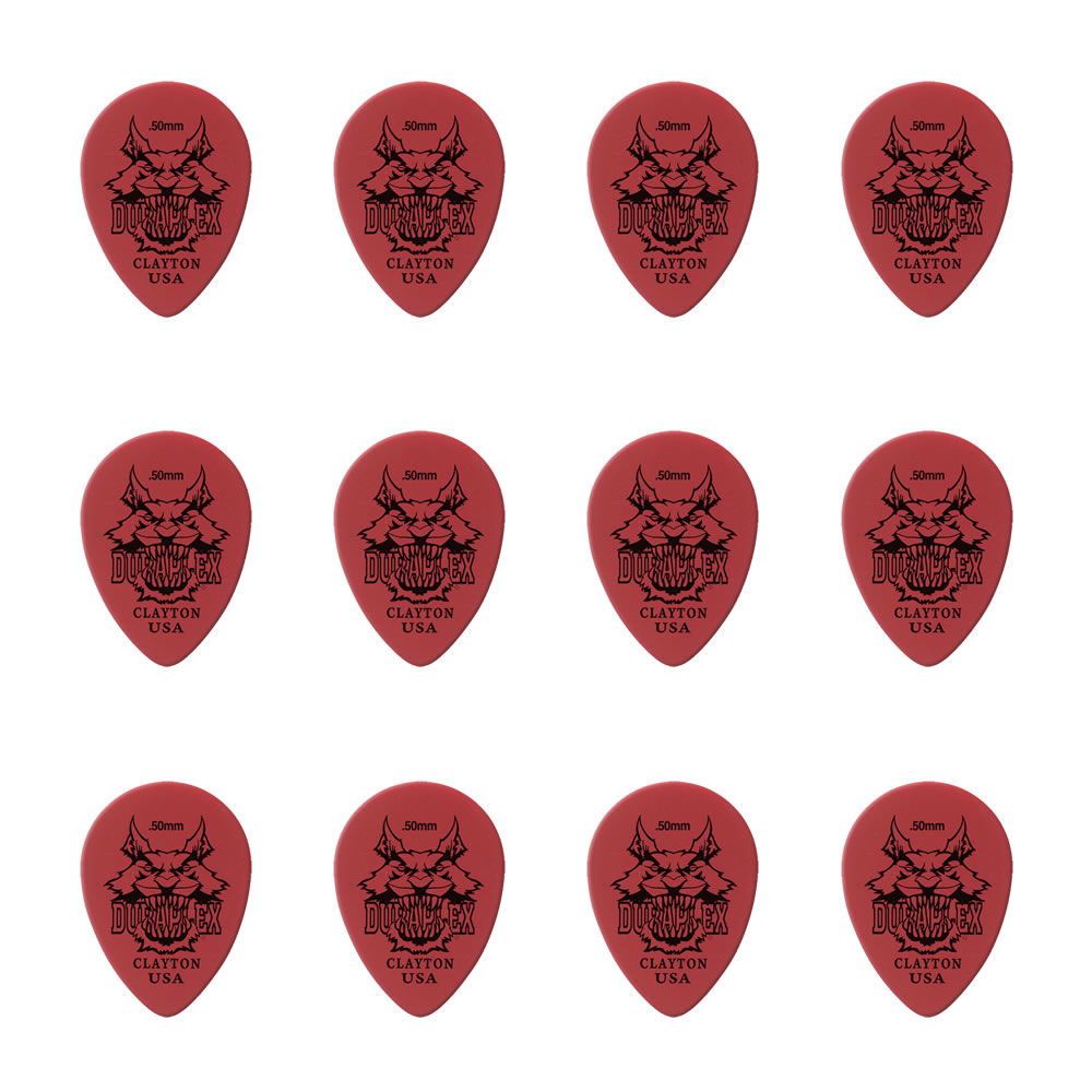 Clayton CLADXST50 Duraplex Small Teardrop Guitar Picks (0.50mm) - 12pk
