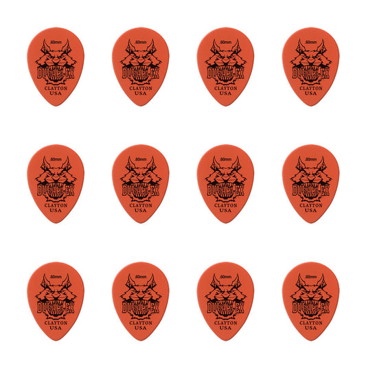 Clayton CLADXST60 Duraplex Small Teardrop Guitar Picks (0.60mm) - 12pk