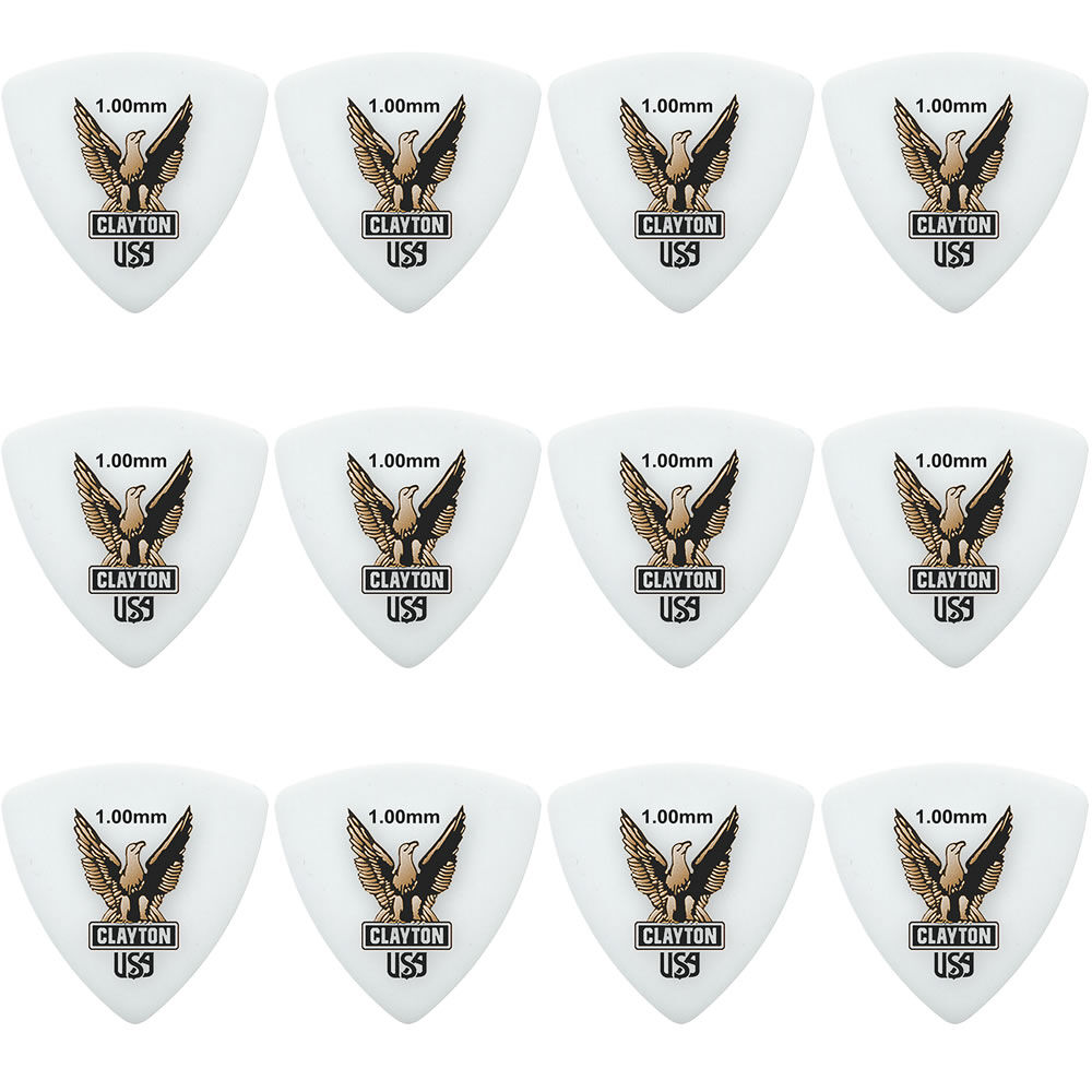 Clayton CLART100 Acetal Eagle Rounded Triangle Guitar Picks (1.00mm) - 12pk