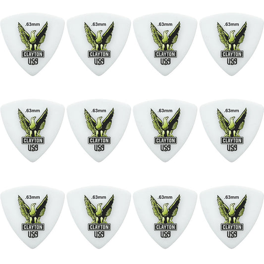 Clayton CLART63 Acetal Eagle Rounded Triangle Guitar Picks (0.63mm) - 12pk