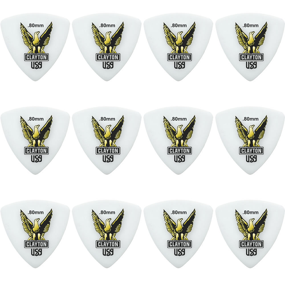 Clayton CLART80 Acetal Eagle Rounded Triangle Guitar Picks (0.80mm) - 12pk