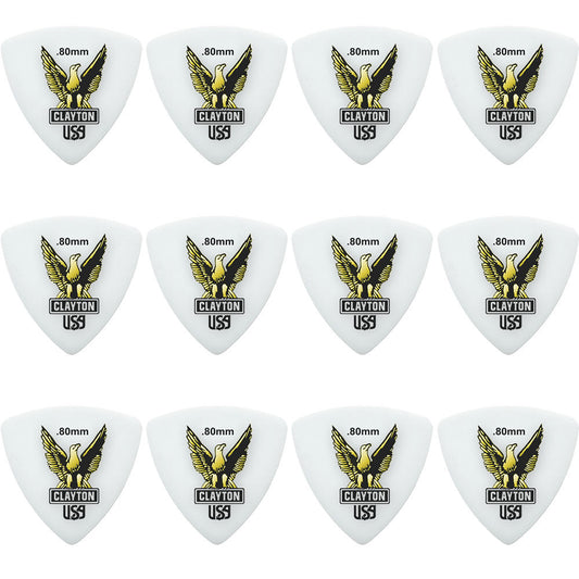 Clayton CLART80 Acetal Eagle Rounded Triangle Guitar Picks (0.80mm) - 12pk