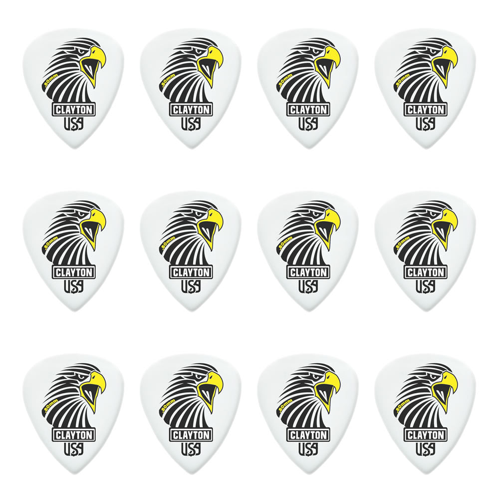 Clayton CLASAS80 Acetal Eagle Sharp Standard Guitar Picks (0.80mm) - 12pk