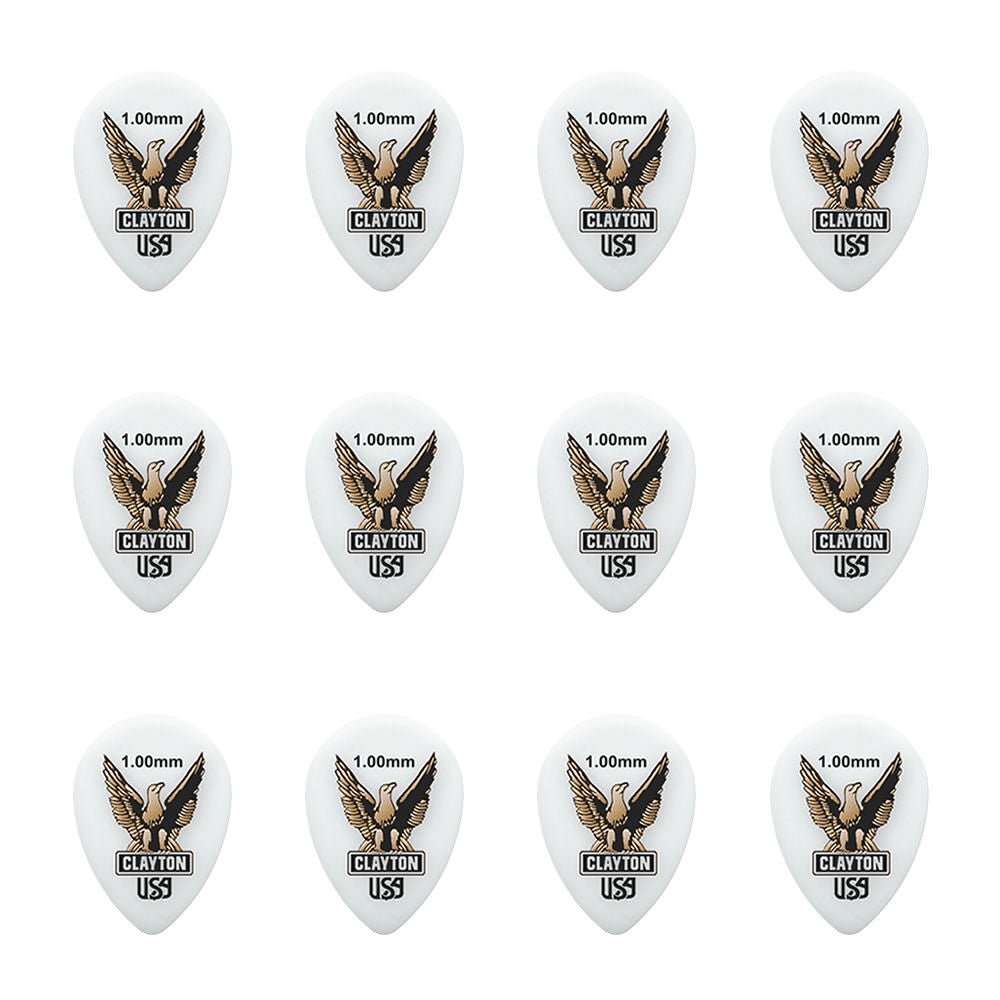 Clayton Acetal Eagle Small Teardrop Guitar Picks (1.00mm) - 12pk