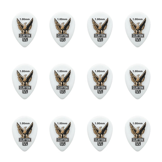 Clayton Acetal Eagle Small Teardrop Guitar Picks (1.00mm) - 12pk