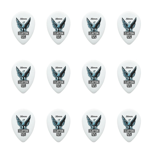 Clayton CLAST50 Acetal Eagle Small Teardrop Guitar Picks (0.50mm) - 12pk