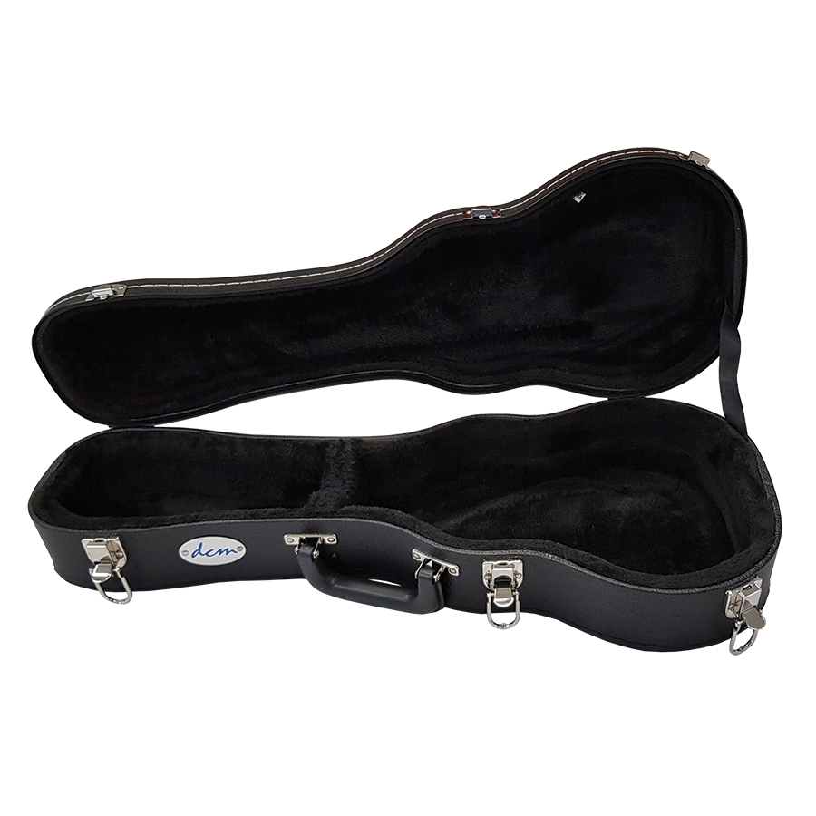 DCM DCMBKW-S Soprano Black Ukulele Wood Case