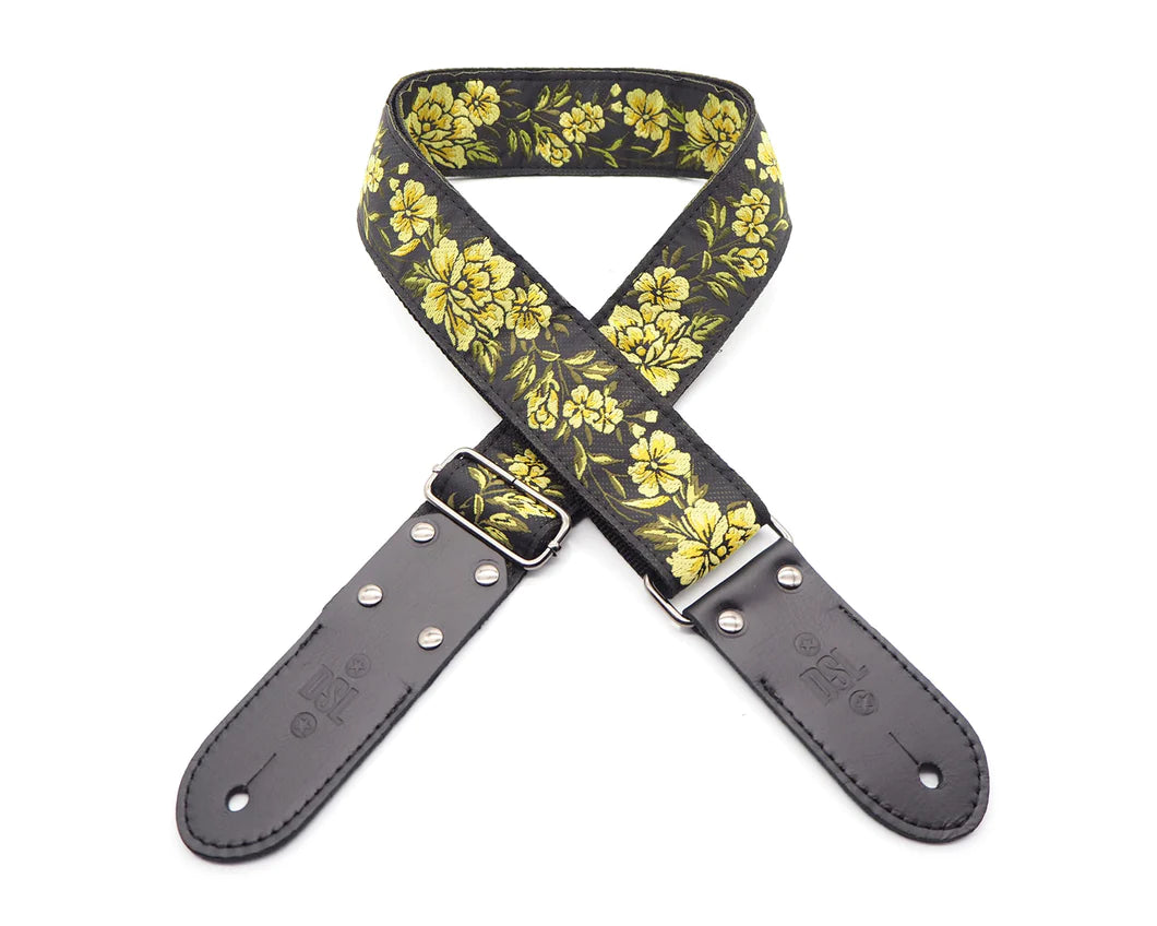 DSL JAC20 FG-YELLOW Yellow Jacquard Genuine Leather Strap