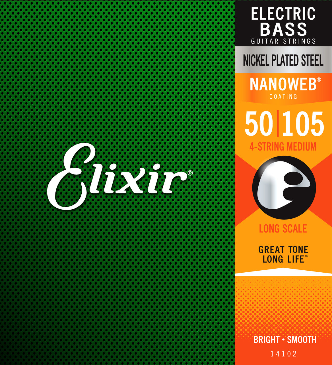 Elixir 14102 Nanoweb Heavy 50-105 Bass Guitar Strings