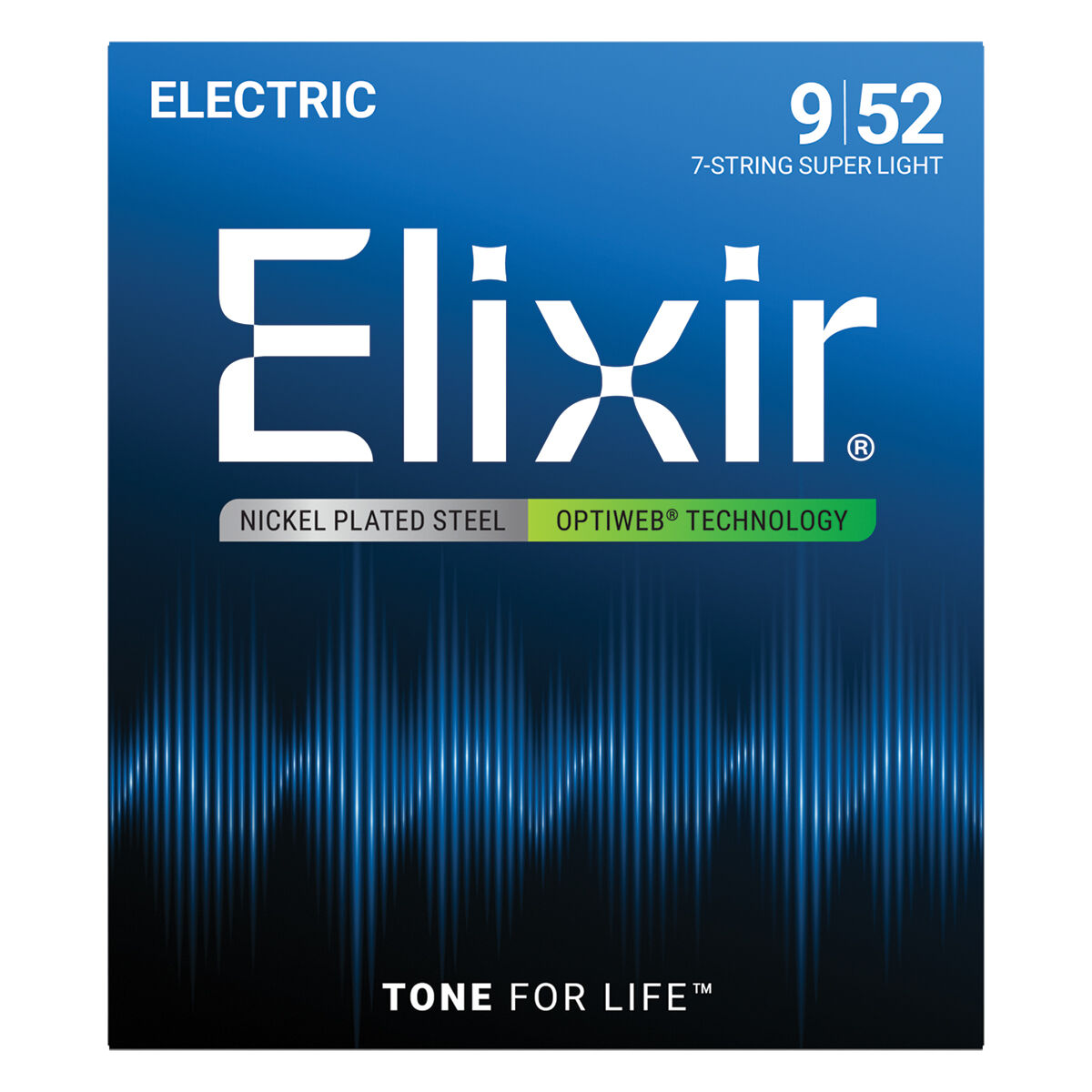 Elixir 19007 Optiweb 7-String Electric Guitar Strings - Super Light 9-52
