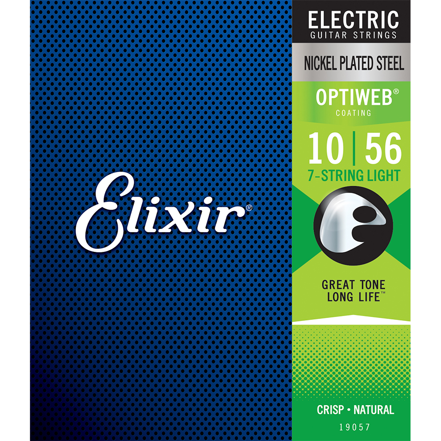 Elixir 19057 Optiweb 7-String Electric Guitar Strings - Light 10-56