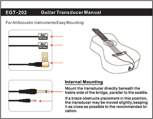 Belcat EGT-202 Easy Surface Mounted Double Transducer Pickup System