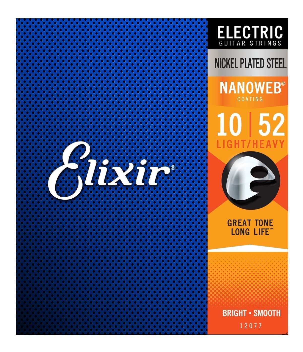 Elixir Nanoweb Nickel Plated Steel Electric Guitar Strings E12077 Light/Heavy (10-52)