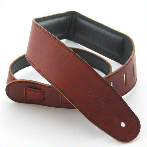 DSL GEG25-16-1 Maroon 2.5" Padded Garment Leather Guitar Strap