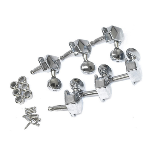 GT GTC5CR Electric Guitar Covered Tuning Machines in Chrome Finish (6-inline)