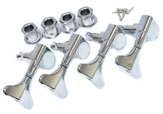 GT GTD27L/CR Left-Handed Electric Bass Guitar Sealed Tuning Machines in Chrome Finish (4-Inline)