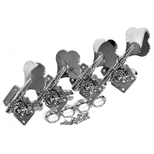 GT GTD29CR Electric Bass Guitar Open Gear Tuning Machines in Chrome Finish (4-Inline)