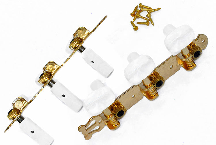 GT GTD6GD Classical Guitar Tuning Machines on Decorative Plate in Gold Finish (3+3)