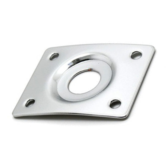 GT GTF47CR Rectangular Metal Jack Plate with Recessed Jack Input in Chrome Finish (Pk-1)