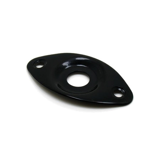 GT GTF48BK Oval Metal Jack Plate with Recessed Jack Input in Black Finish (Pk-1)