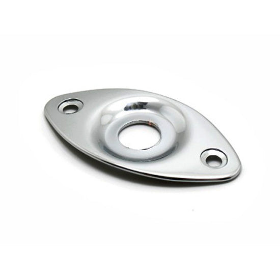GT GTF48CR Oval Metal Jack Plate with Recessed Jack Input in Chrome Finish (Pk-1)