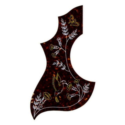 GT GTPM03L Left-Handed Acoustic Guitar Pickguard in Shell with Hummingbird Design (Pk-1)