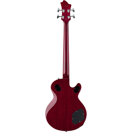 Hagstrom Left Hand Swede Bass Guitar in Wild Cherry Transparent Gloss