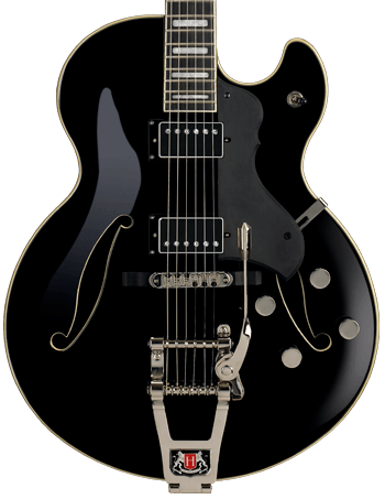 Hagstrom Tremar HJ500 Hollow Body Guitar in Black Gloss