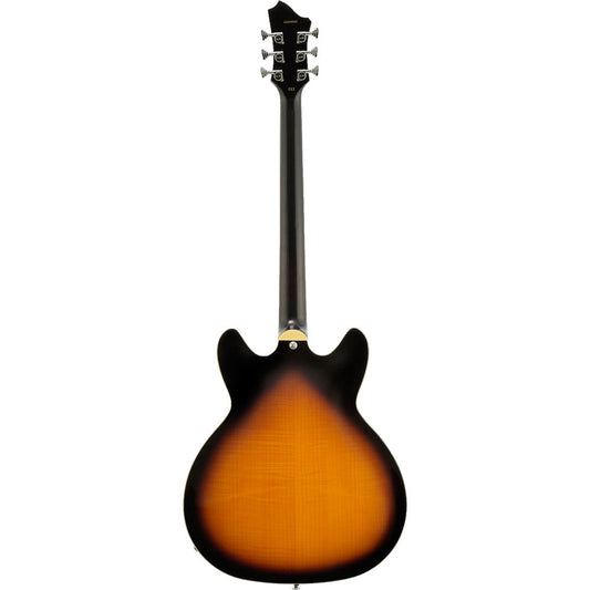 Hagstrom Viking Deluxe Baritone Semi-Hollow Guitar in Tobacco Sunburst Gloss